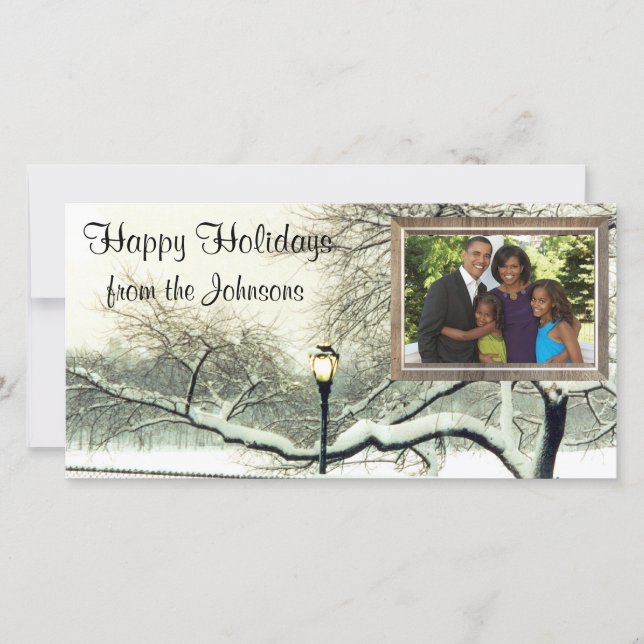 Winterbaum Feiertagskarte (Vorderseite)