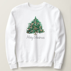 Winterbaum Frohe Weihnachten Moderne Schrift Niedl Sweatshirt