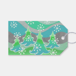 Winterbaum Grüne Geschenketiketten Geschenkanhänger