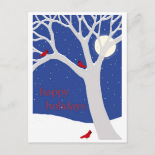 Winterbaum mit Kardinälen Postkarte