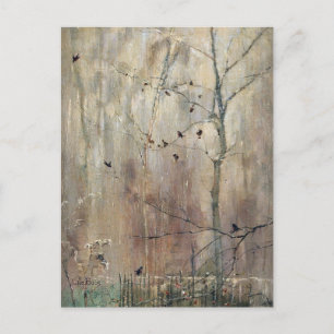 Winterbaum mit Vögeln von Julia Beck Postkarte