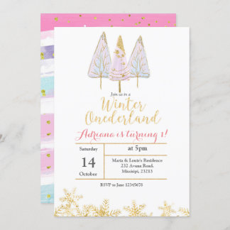 Winterbaum Onederland Geburtstagseinladung Einladung