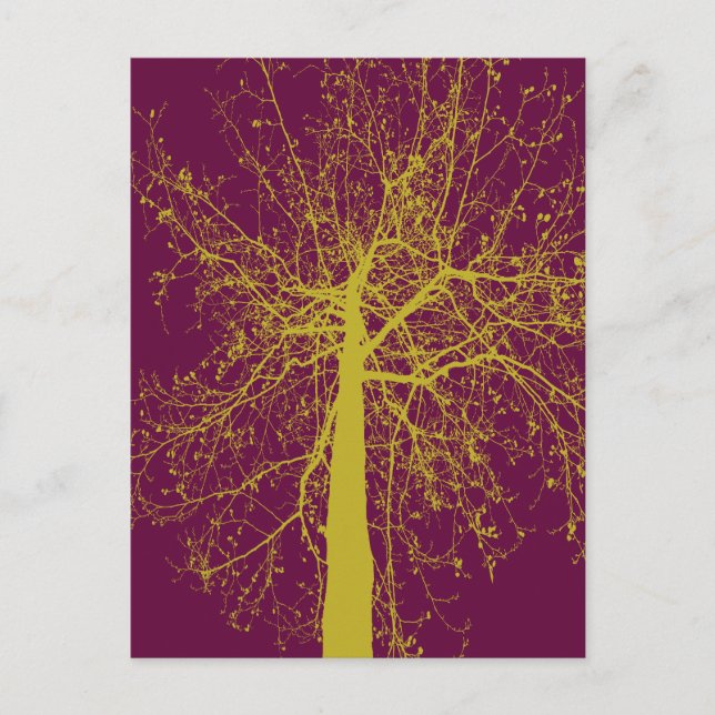 Winterbaum-Silhouette Postkarte (Vorderseite)