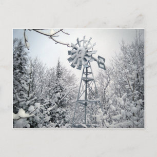 Winterbaum-Szene von Windmill Postkarte