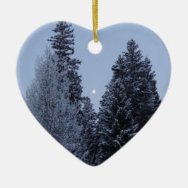 Winterbäume bei Morgengrauen Montana Landschaft Keramikornament