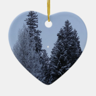 Winterbäume bei Morgengrauen Montana Landschaft Keramikornament