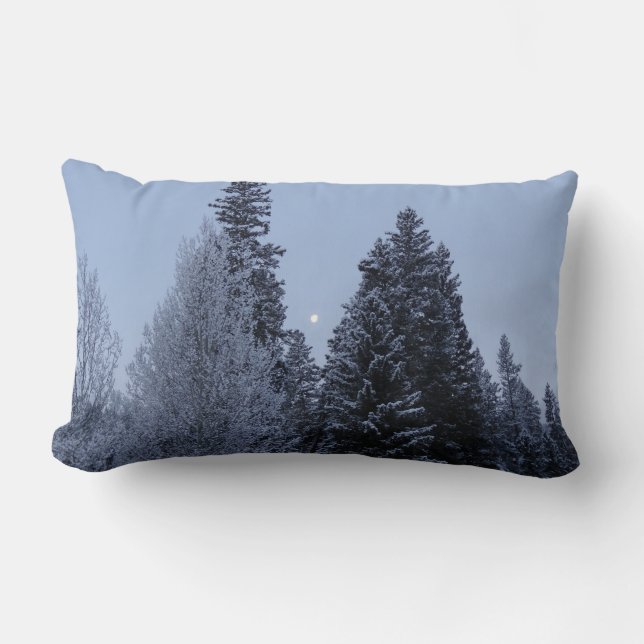 Winterbäume bei Morgengrauen Montana Landschaft Lendenkissen (Vorderseite)