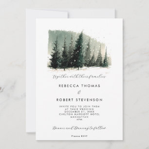 Winterbäume Bergurlaub Hochzeitseinladung Einladung