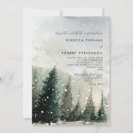 Winterbäume Bergurlaub Hochzeitseinladung Einladung