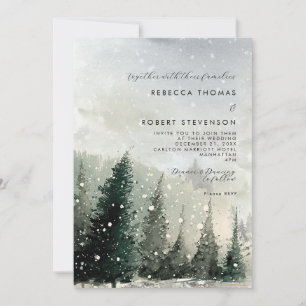 Winterbäume Bergurlaub Hochzeitseinladung Einladung