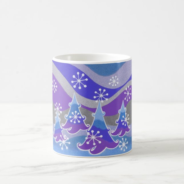 Winterbäume blaue Tasse (Mittel)