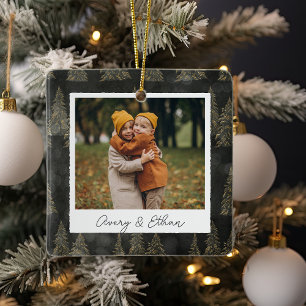Winterbäume Doppelseitiges Personalisiertes Foto Keramikornament