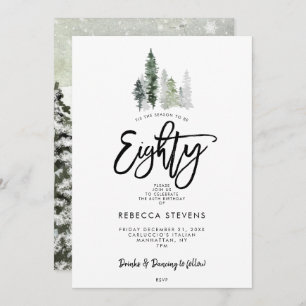 Winterbäume feierlich 80. Geburtstagsfeier Einladung