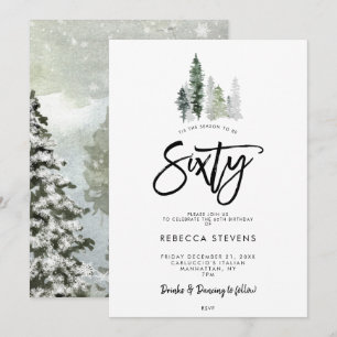 Winterbäume feierlich zum 60. Geburtstag Einladung