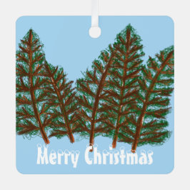 Winterbäume frohe Weihnachten Ornament Aus Metall