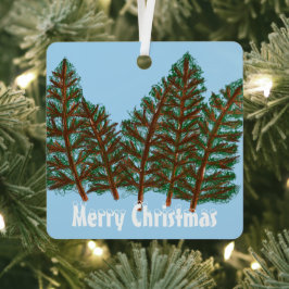 Winterbäume frohe Weihnachten Ornament Aus Metall