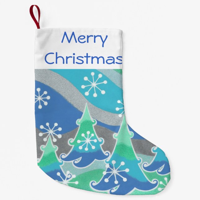 Winterbäume Frohe Weihnachtszeit Strumpf Kleiner Weihnachtsstrumpf (Vorderseite)