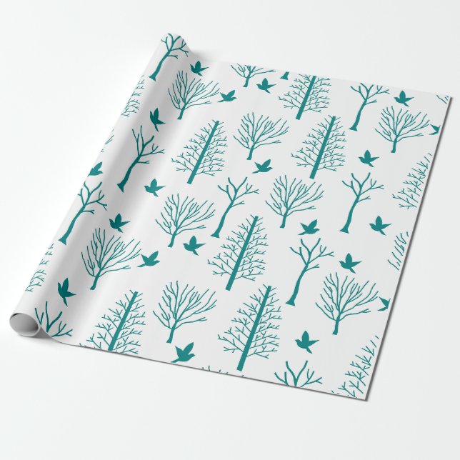 Winterbäume Geschenkpapier (Ungerollt)