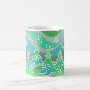 Winterbäume grüne Tasse