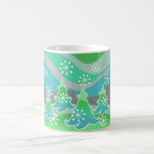 Winterbäume grüne Tasse (Mittel)