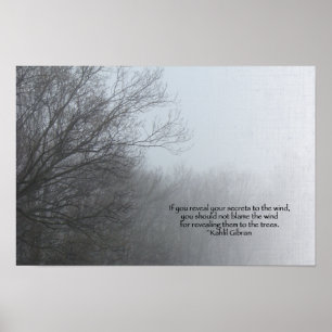 Winterbäume im Nebel - Khalil Gibran Zitat Poster