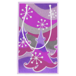 Winterbäume Lila Geschenktasche Kleine Geschenktüte