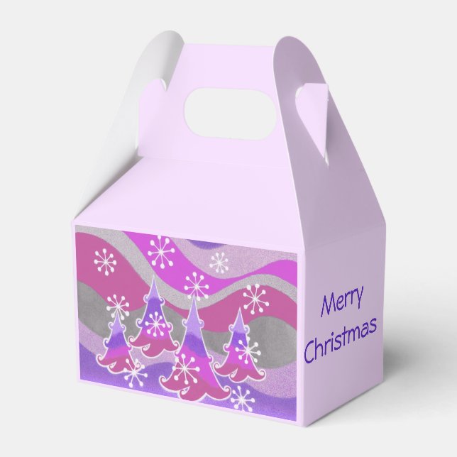 Winterbäume Lila Gutes Frohe Weihnachtsschachtel Geschenkschachtel (Vorderseite)