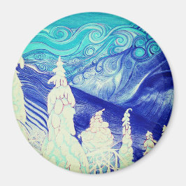 Winterbäume mit Blick auf die Kerbe Magnet