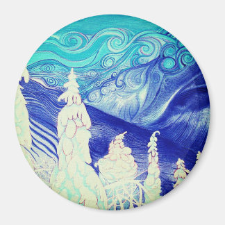 Winterbäume mit Blick auf die Kerbe Magnet