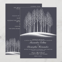 Winterbäume mit Details zum Hochzeitsempfang