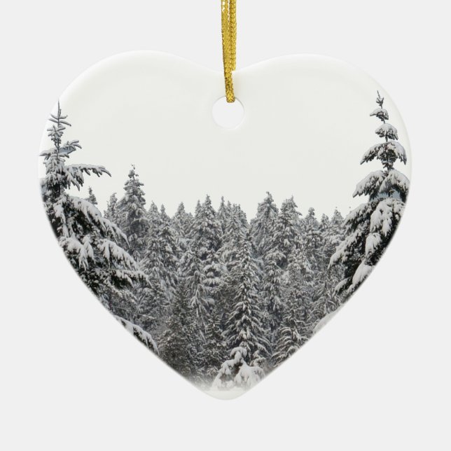 Winterbäume Personalisierte Winterdekoration Keramikornament (Vorne)