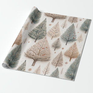 Winterbäume - Rustikaler Urlaubswald (1) Geschenkpapier