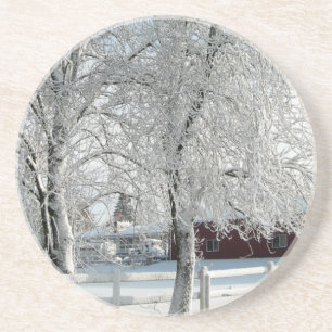 Winterbäume Sandstein Untersetzer
