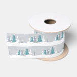 Winterbäume und schneeweiße Muster Satinband<br><div class="desc">Dieses elegante Band ist vielseitig einsetzbar und kann für Geschenke oder Kunst- und Handwerksprojekte verwendet werden. Das Design umfasst Winterbäume mit Schnee auf einem hellgrauen Hintergrund. Ideal zum Geburtstag oder Weihnachten.</div>