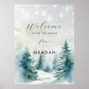 Winterbäume Urlaub Babydusche Begrüßung Poster
