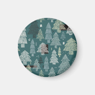 Winterbäume, Weihnachtsmuster der Jahrtausende. Magnet