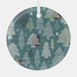 Winterbäume, Weihnachtsmuster der Jahrtausende. Ornament Aus Glas