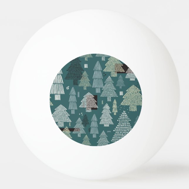 Winterbäume, Weihnachtsmuster der Jahrtausende. Tischtennisball (Vorderseite)