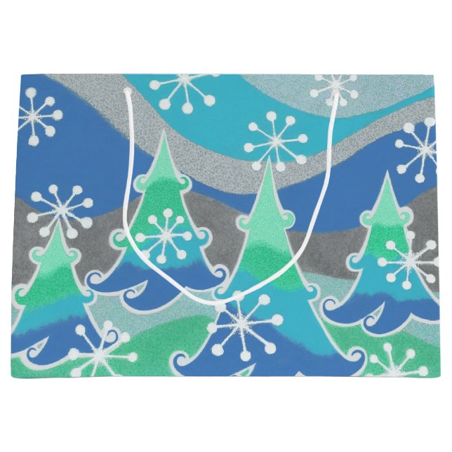 Winterbaumgeschenk-Tasche groß Große Geschenktüte (Vorderseite)