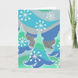 Winterbaumgrüßkarte vertikal feiertagskarte