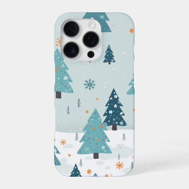 Winterbaumstruktur iPhone 16 Pro Hülle (Rückseite)