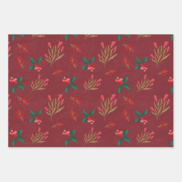 Winterbeere - Rot Geschenkpapier Set