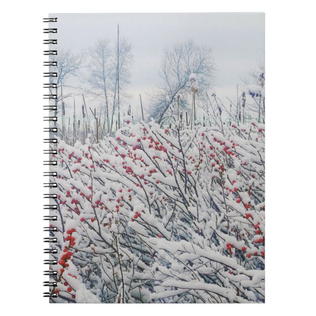 Winterbeere und -kattails notizblock (Vorderseite)
