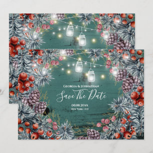 Winterbeeren-Kranz-Lichterkette Weihnachtsglanz Save The Date