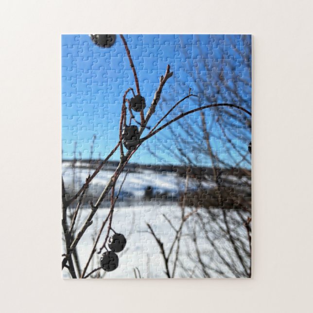 Winterbeeren Landschaft Puzzle  (Vertikal)