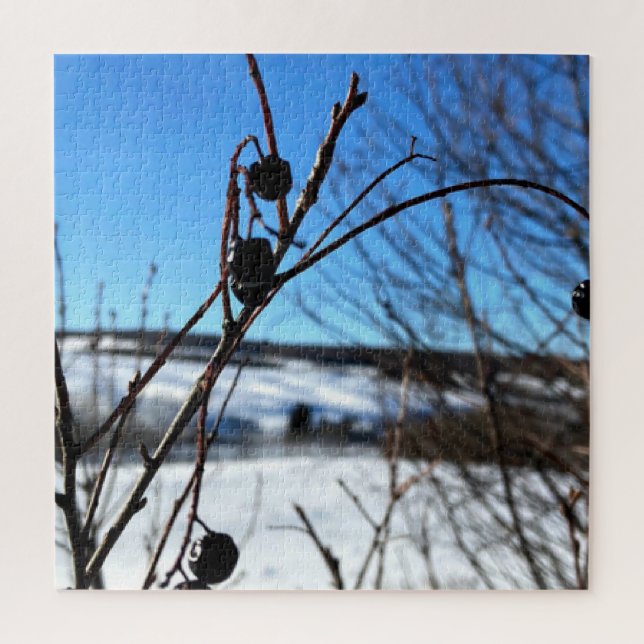 Winterbeeren Landschaft Puzzle  (Vertikal)