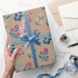 Winterbeeren und Grünzeug Geschenkpapierrolle Geschenkpapier