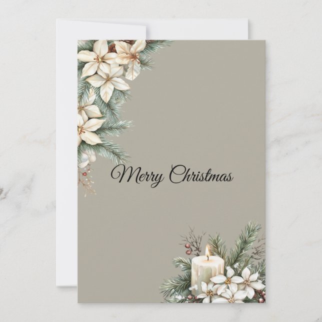 Winterbeige Feiertagskarte (Vorderseite)