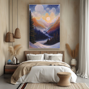 Winterbergtal im Pointillistischen Stil Poster