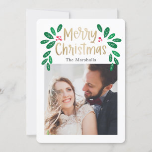 Winterberries Editable Color Christmas Foto Card Feiertagskarte